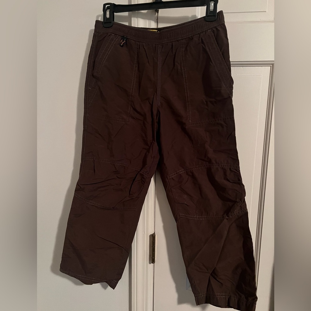 Lands’ End Brown Drawstring Waist Pants, Size 8 Husky EUC